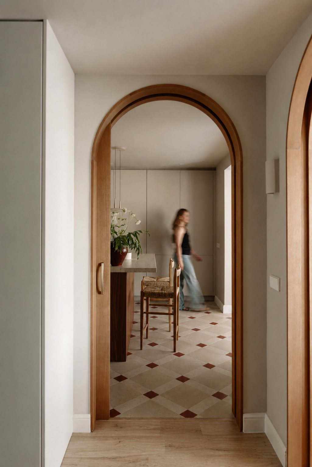 Casa Manila — Puerta en arco hacia la cocina